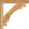 Ekena Millwork Merced Block Rough Sawn Bracket w/ Offset Brace, Western Red Cedar, 4"W x 20"D x 20"H BKT0402X20X20MRC05RWR - alternate 4